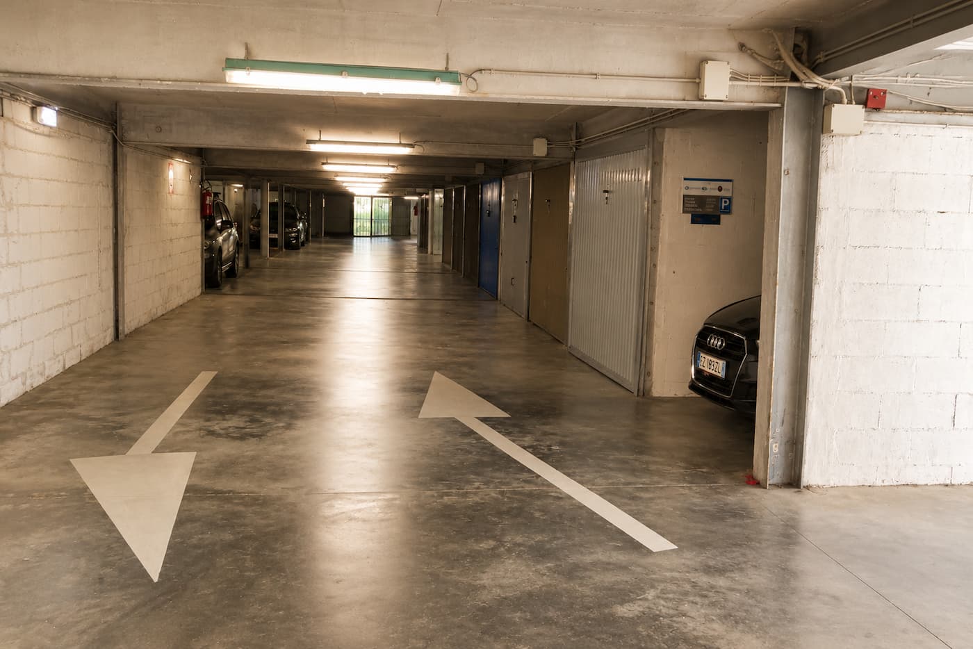 Indoor private garage corridor in Riomaggiore